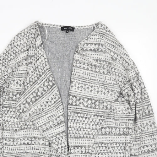 New Look Womens White Fair Isle  Cardigan Jumper Size 8