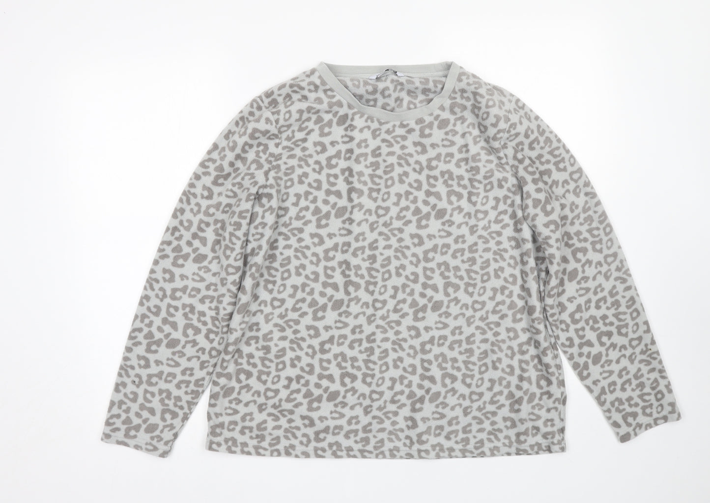 Pep & co Womens Grey Animal Print  Top Pyjama Top Size 16