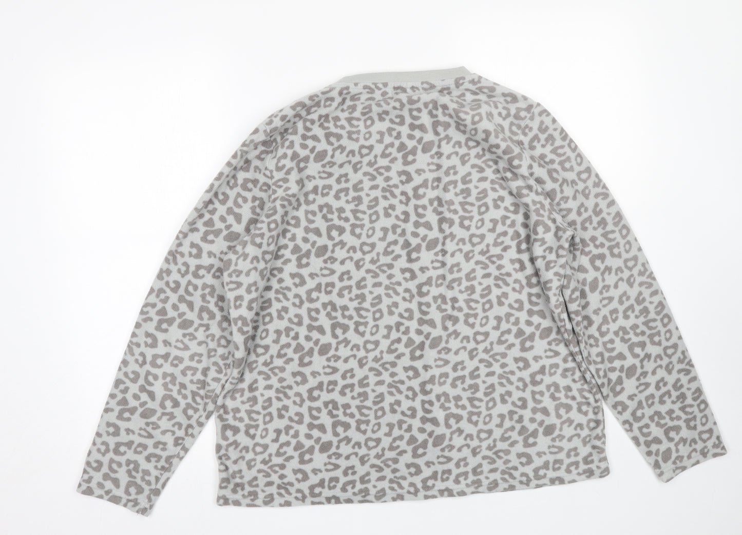 Pep & co Womens Grey Animal Print  Top Pyjama Top Size 16