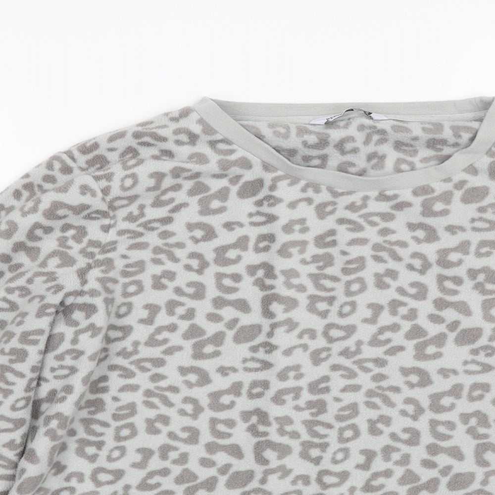 Pep & co Womens Grey Animal Print  Top Pyjama Top Size 16