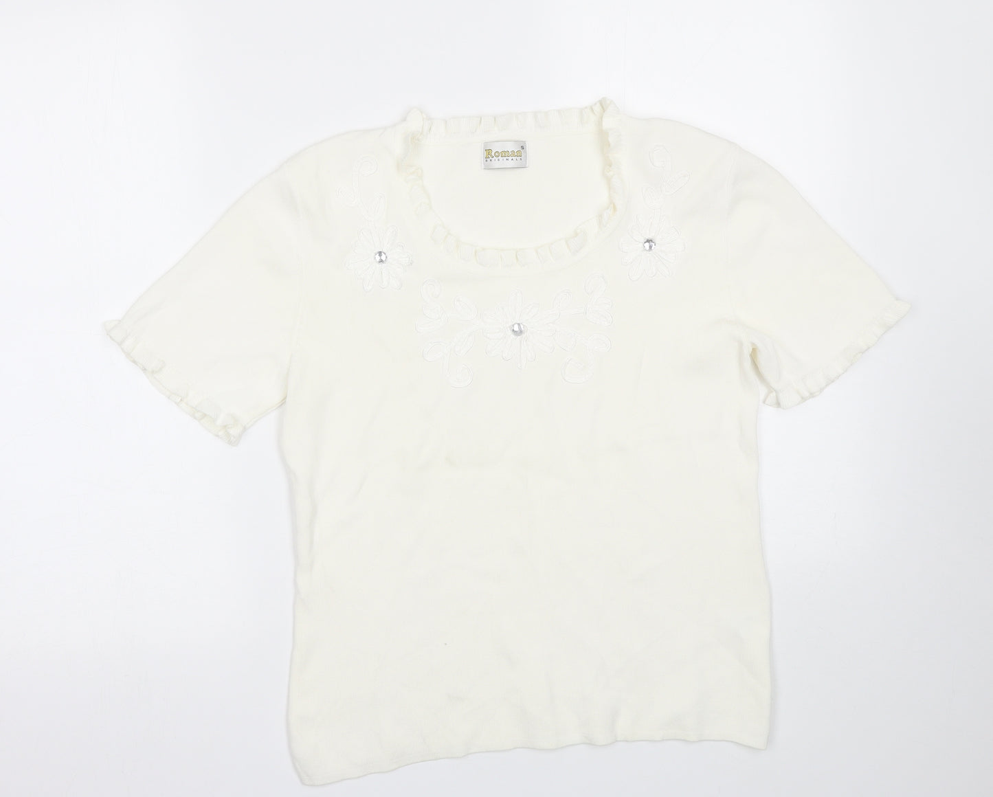 Roman Womens White   Basic T-Shirt Size S