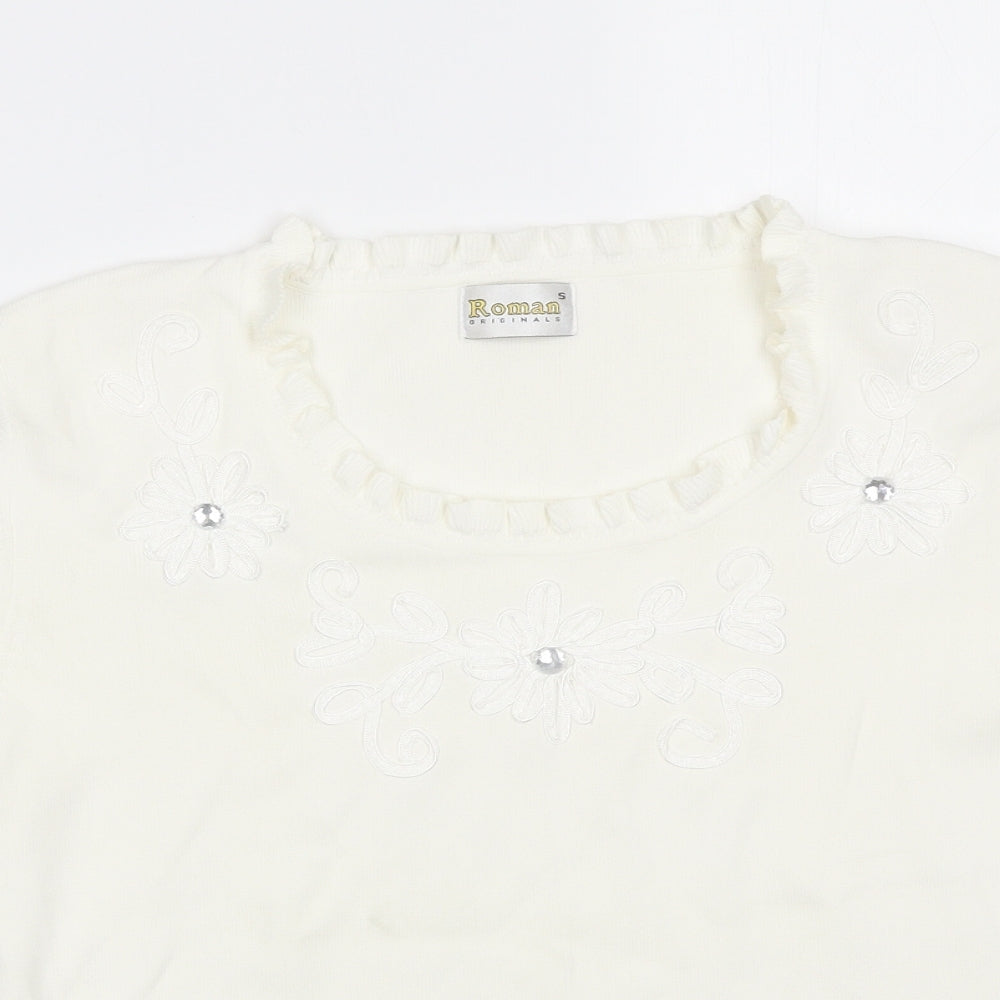 Roman Womens White   Basic T-Shirt Size S