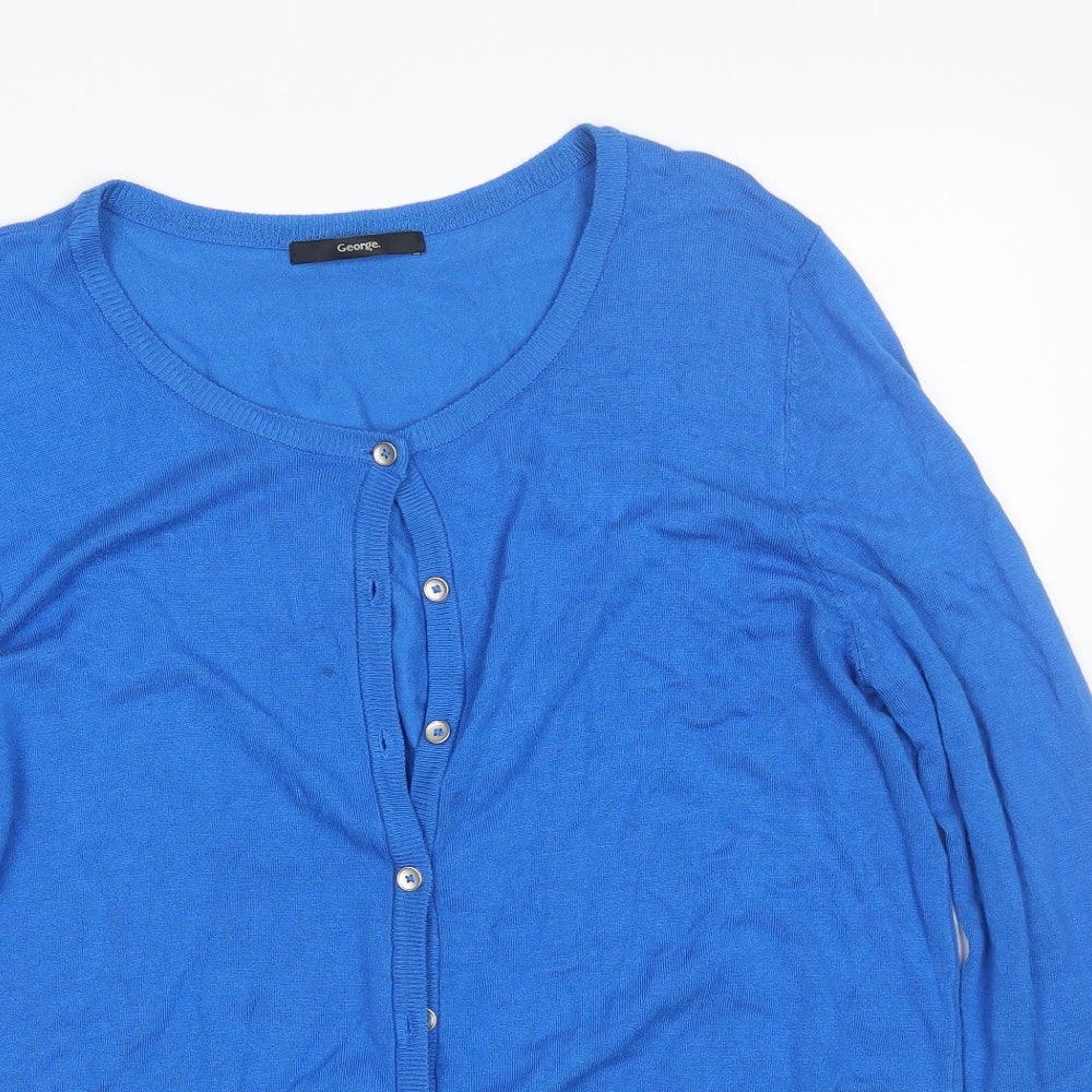 George Womens Blue   Cardigan Jumper Size 16