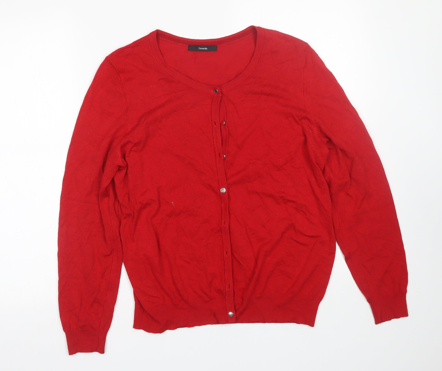 George Womens Red   Cardigan Jumper Size 18