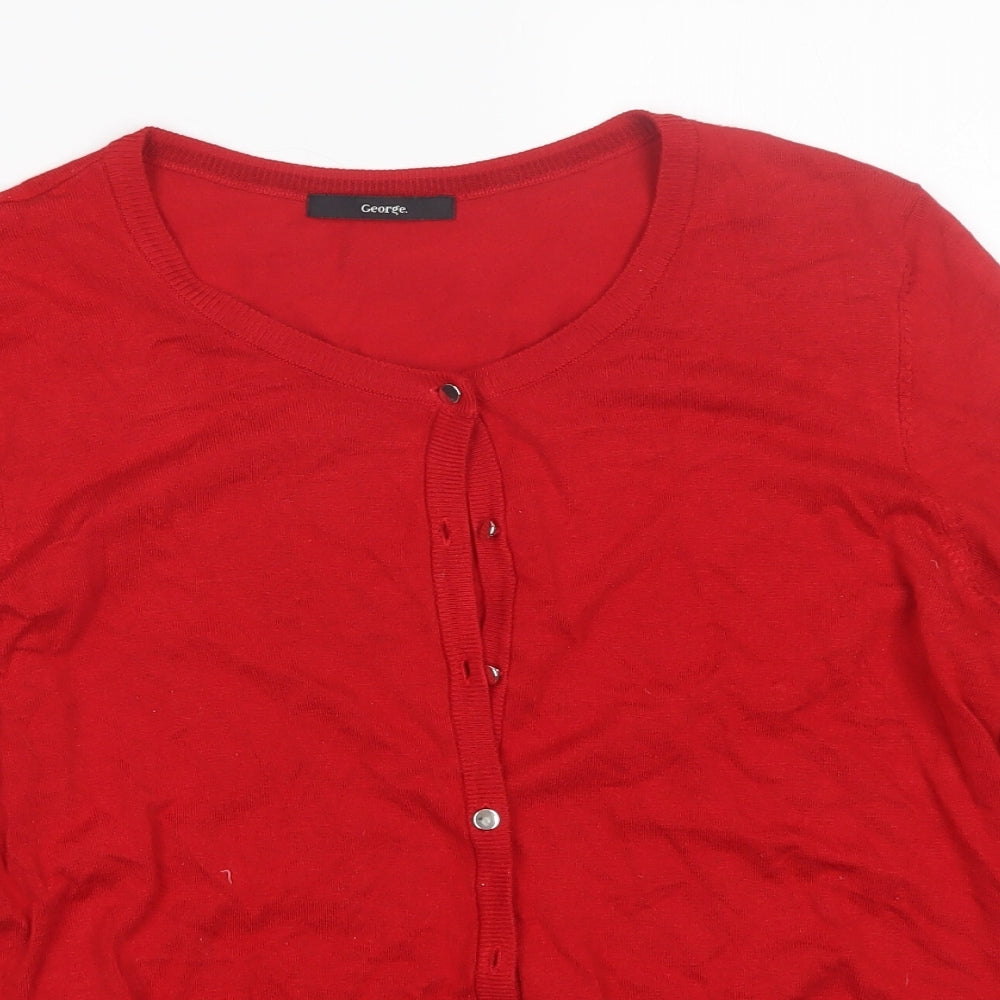 George Womens Red   Cardigan Jumper Size 18