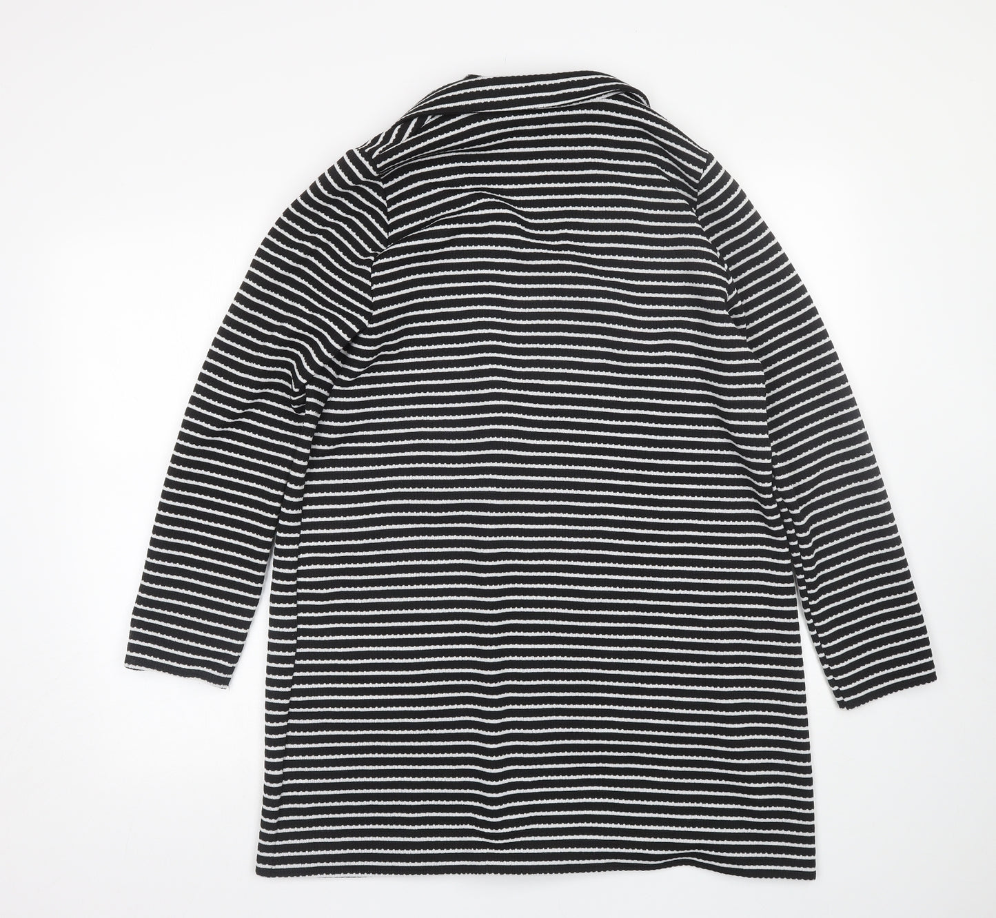 Wallis Womens Black Striped  Cardigan Jumper Size S