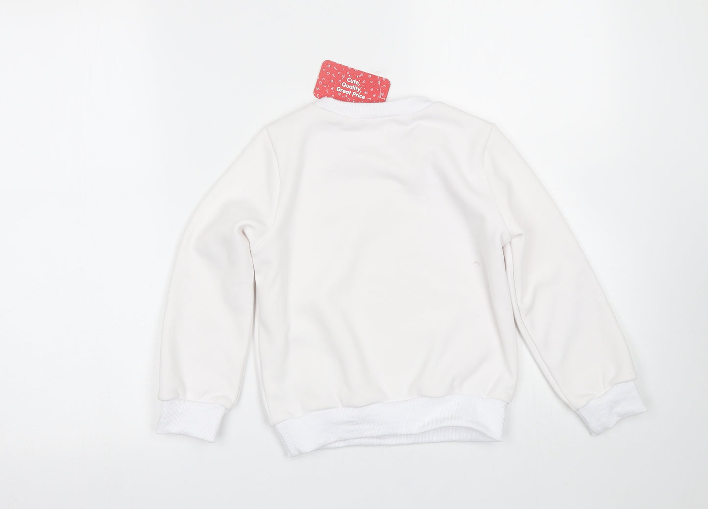 PatPat Girls White   Pullover Sweatshirt Size 7-8 Years