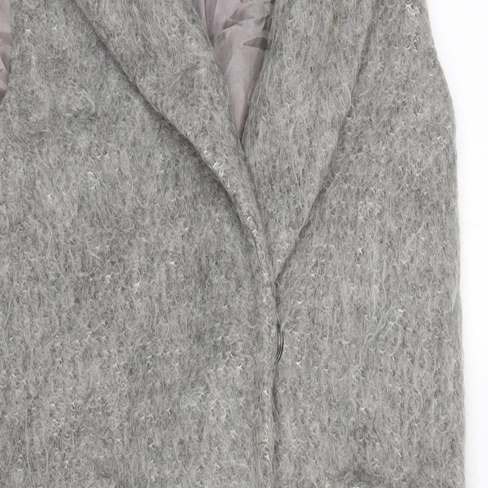 Topshop Womens Grey   Trench Coat Coat Size S