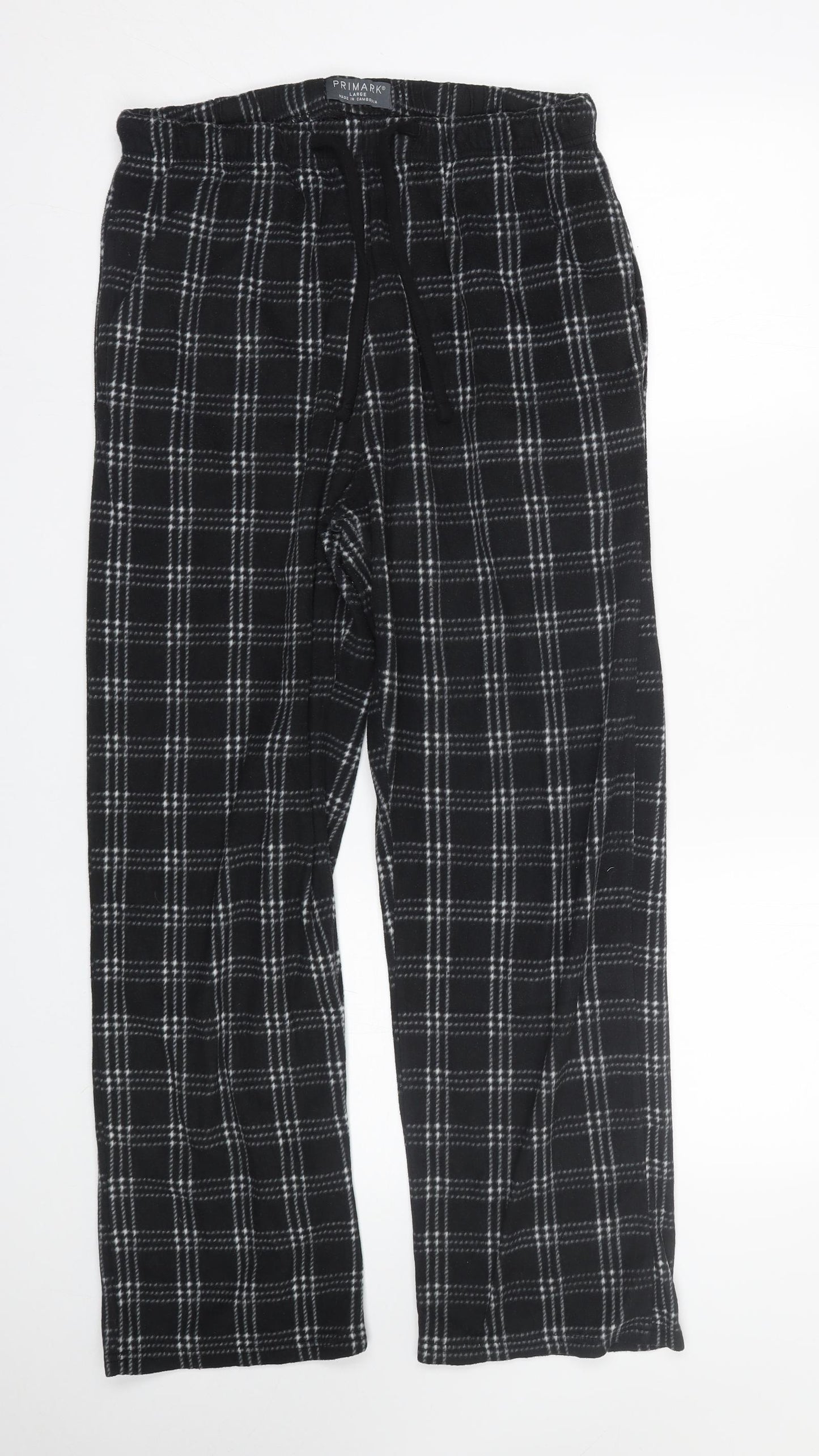 Primark Womens Black Plaid  Cami Pyjama Pants Size L