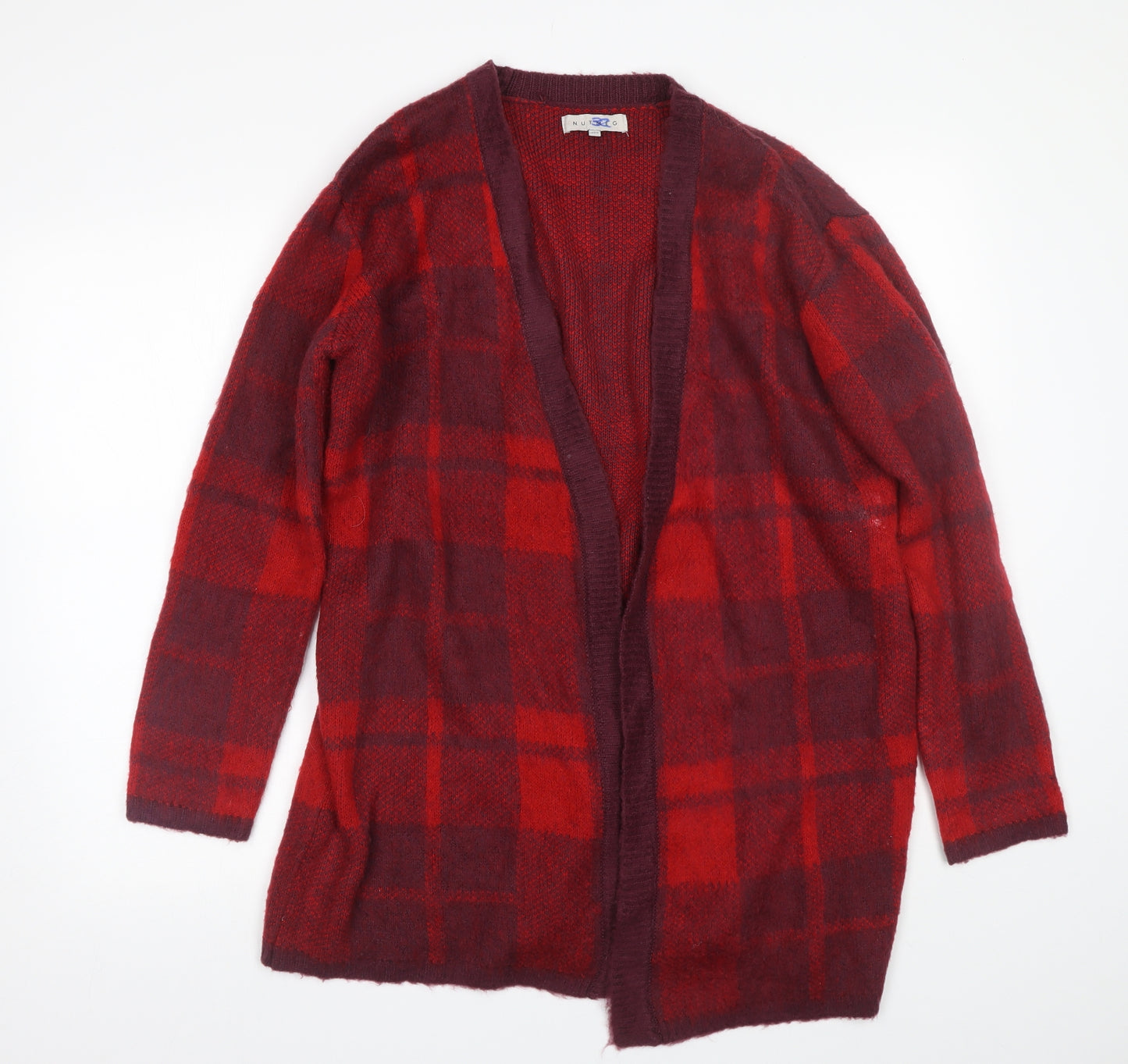 Nutmeg Womens Red Plaid  Cardigan Jumper Size 12