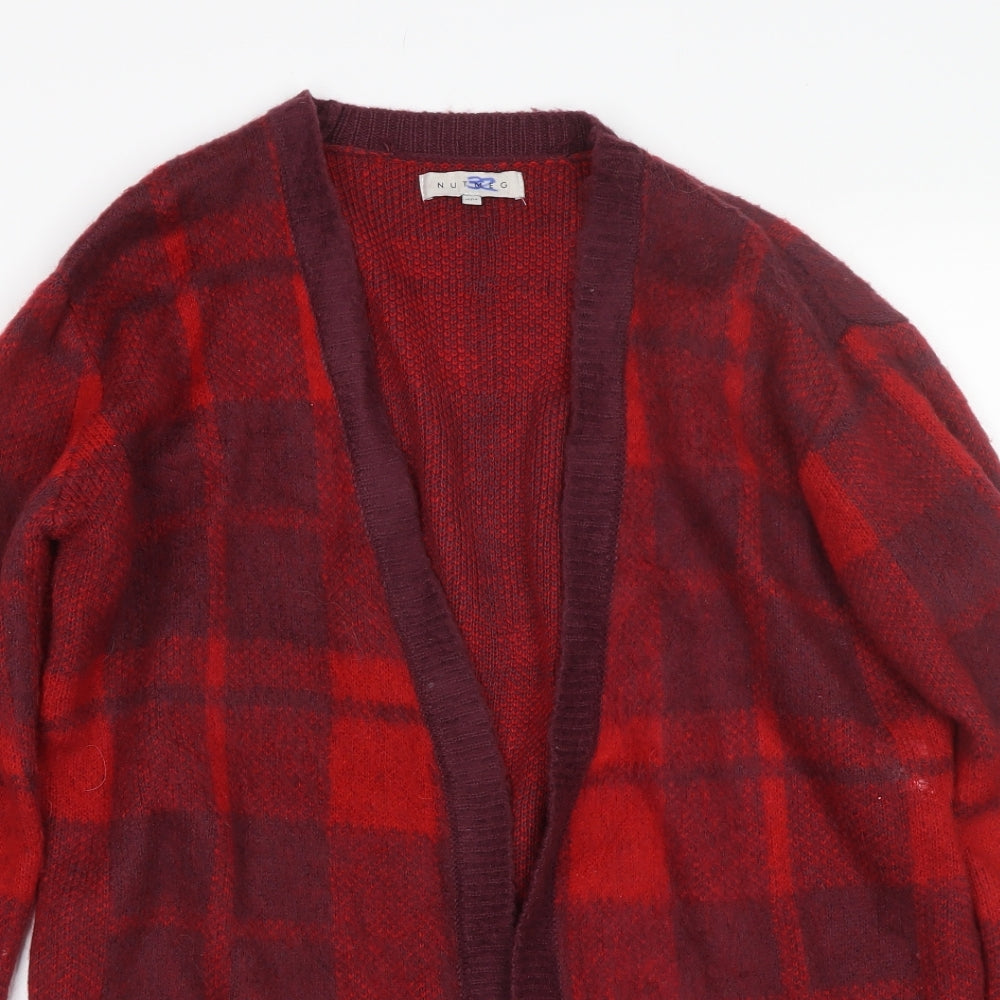 Nutmeg Womens Red Plaid  Cardigan Jumper Size 12