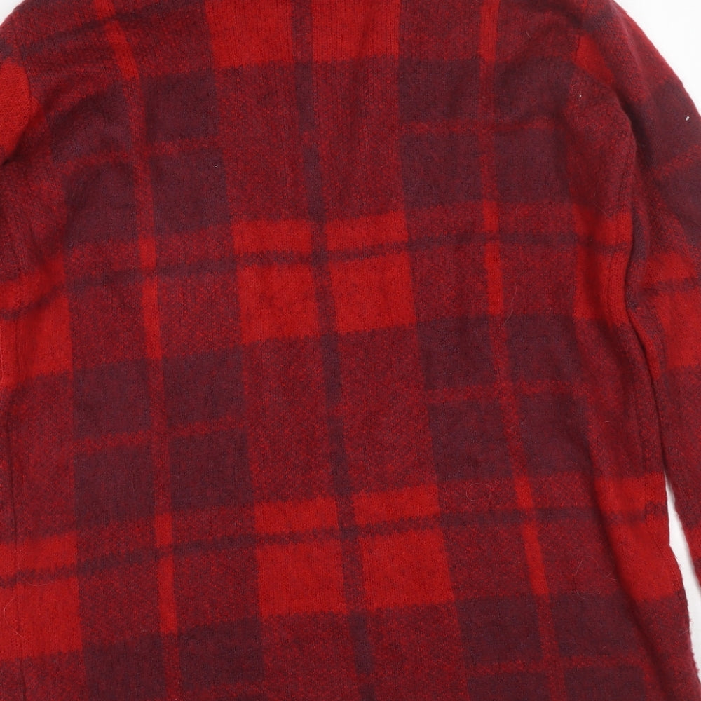 Nutmeg Womens Red Plaid  Cardigan Jumper Size 12
