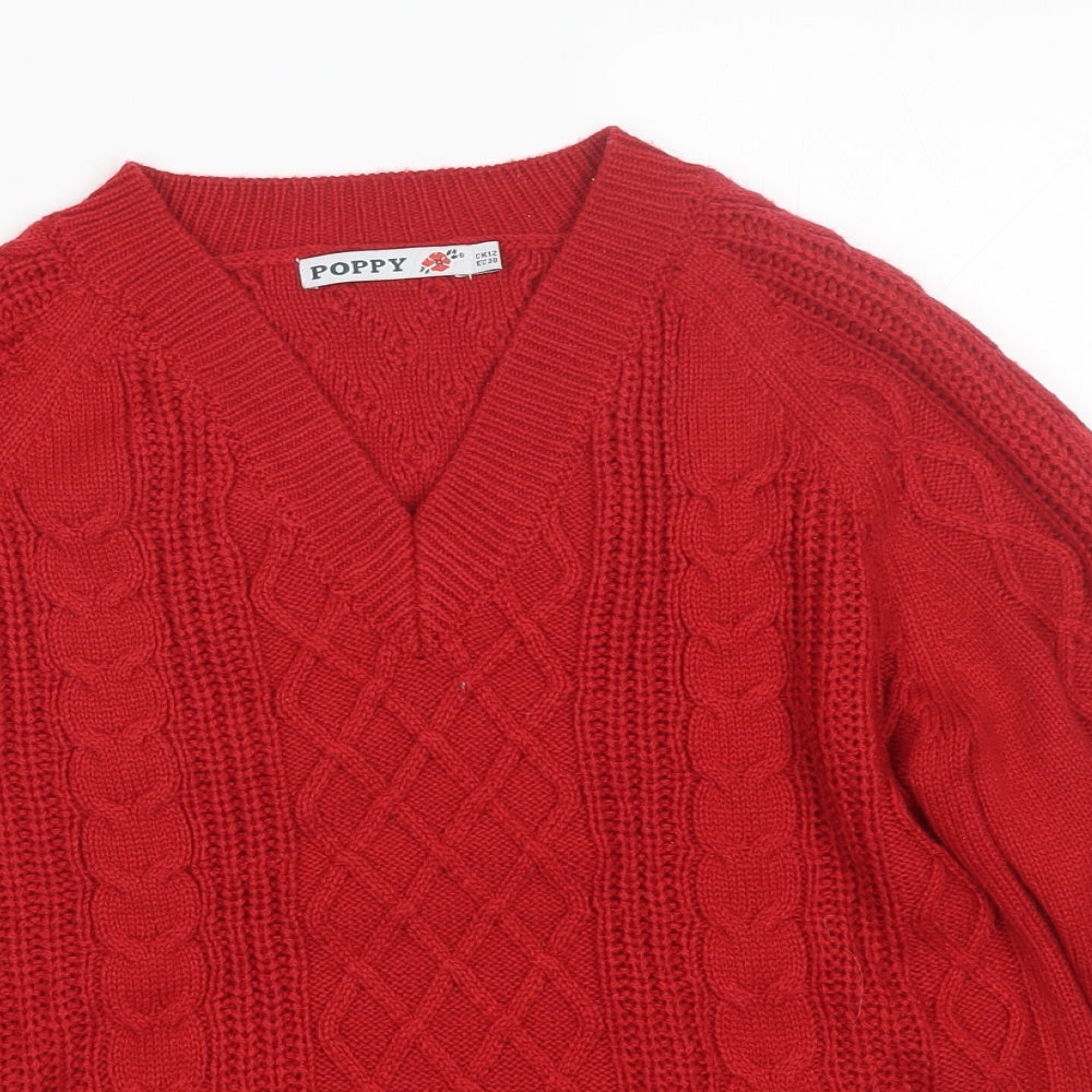 Poppy Womens Red   Pullover Jumper Size 12