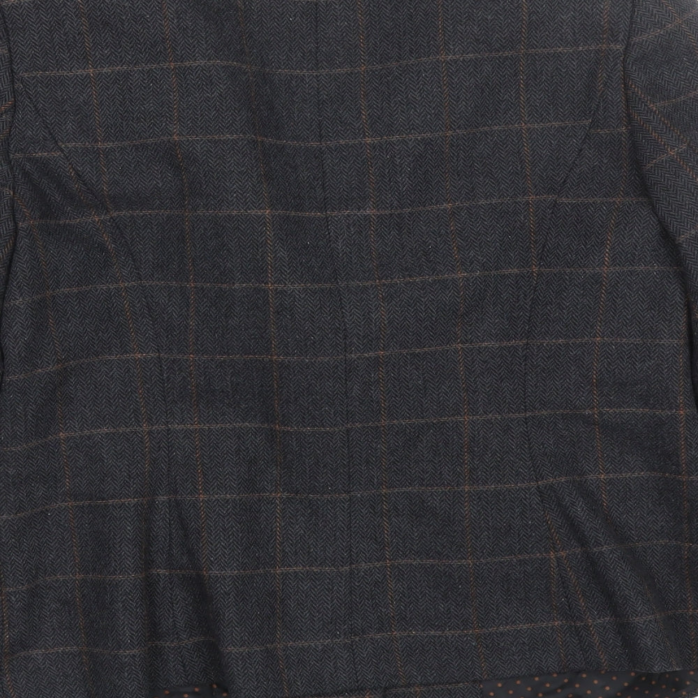George Womens Grey Plaid Tweed Jacket Suit Size 16