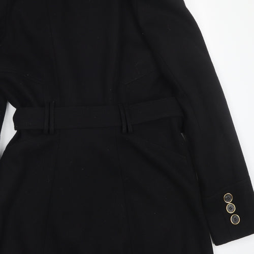 Therapy Womens Black   Trench Coat Coat Size 14