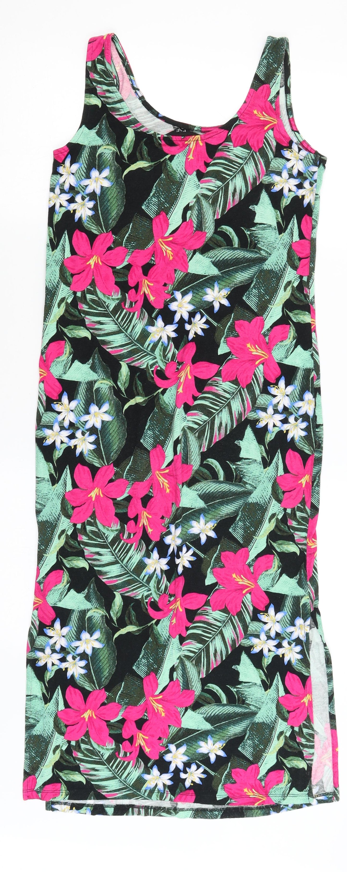 F&F Womens Black Floral  Slip Dress  Size 6