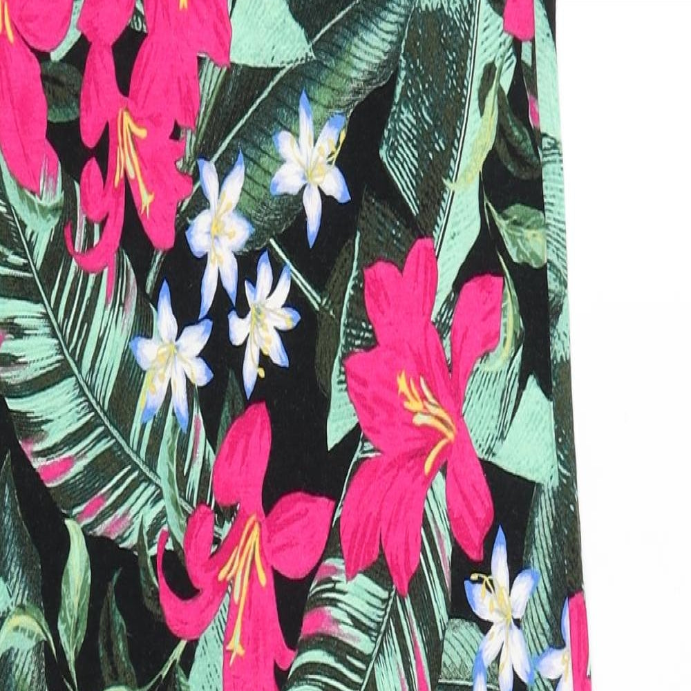 F&F Womens Black Floral  Slip Dress  Size 6