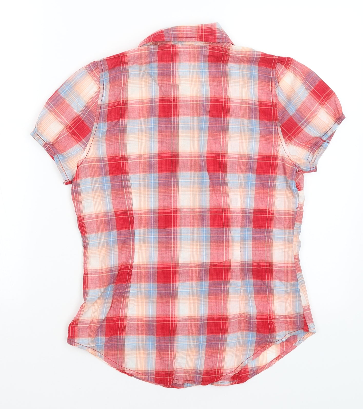 Papaya Womens Red Plaid  Basic Button-Up Size 10