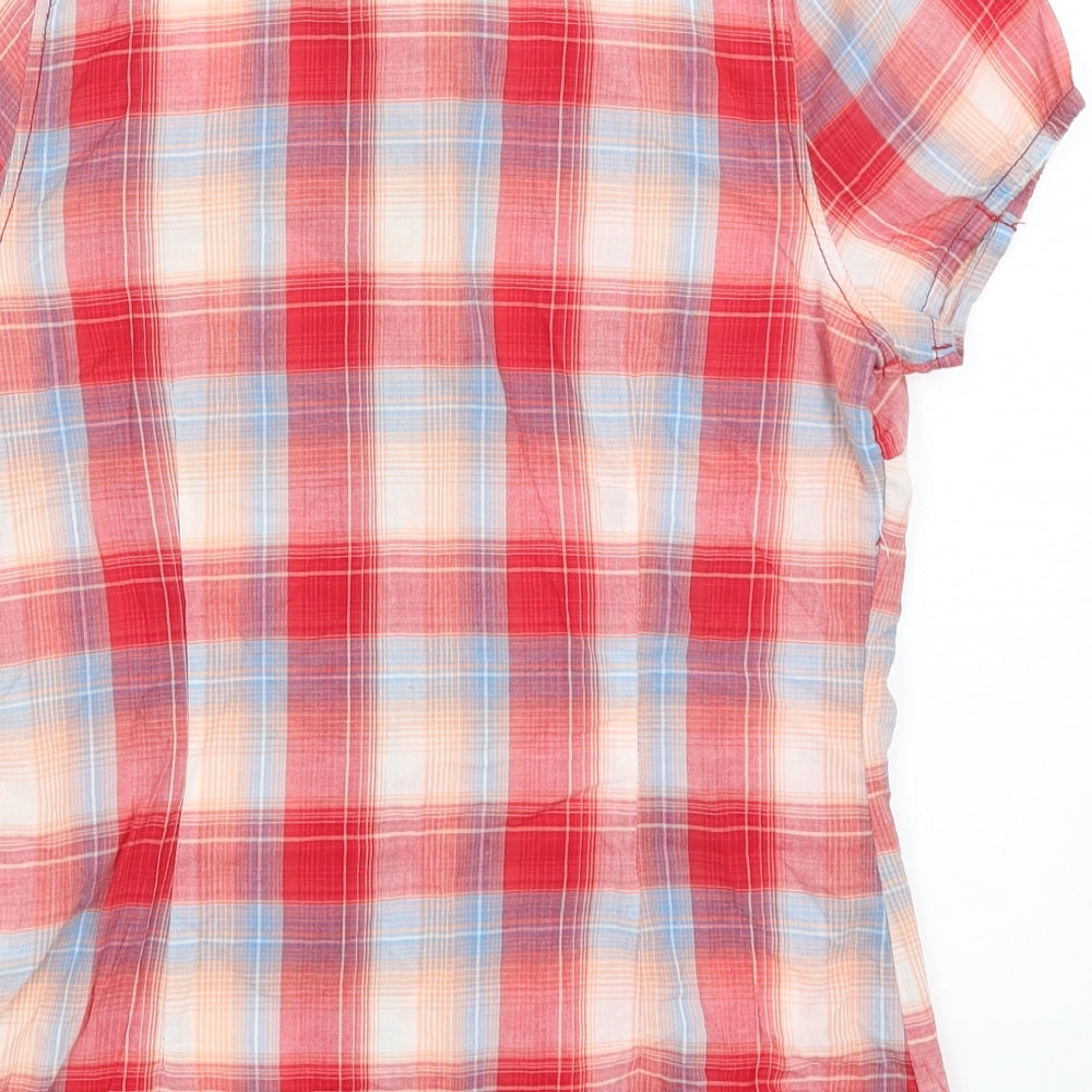 Papaya Womens Red Plaid  Basic Button-Up Size 10