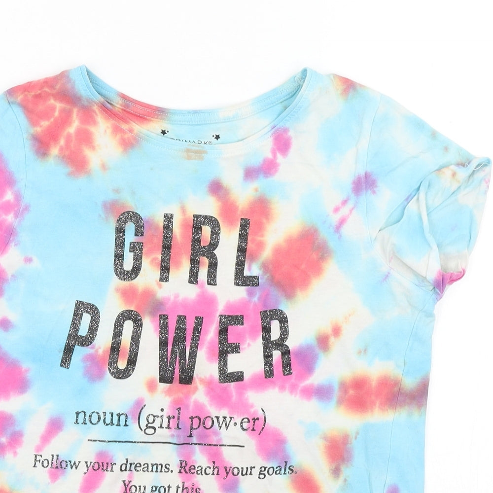 Primark Girls Blue   Basic T-Shirt Size 12-13 Years  - Girl Power