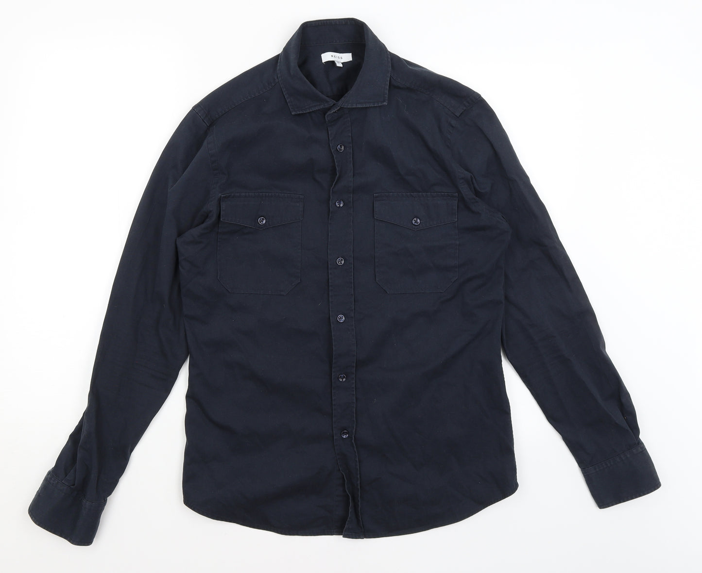 Reiss Mens Black    Button-Up Size M