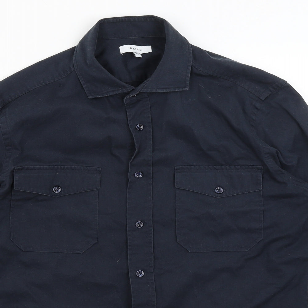 Reiss Mens Black    Button-Up Size M