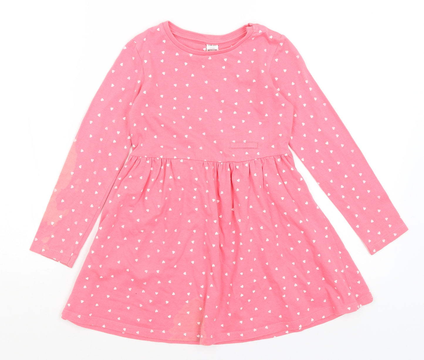 Dunnes Girls Pink   Fit & Flare  Size 5-6 Years  - Hearts