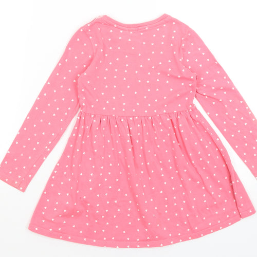 Dunnes Girls Pink   Fit & Flare  Size 5-6 Years  - Hearts