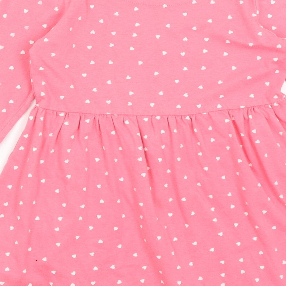 Dunnes Girls Pink   Fit & Flare  Size 5-6 Years  - Hearts