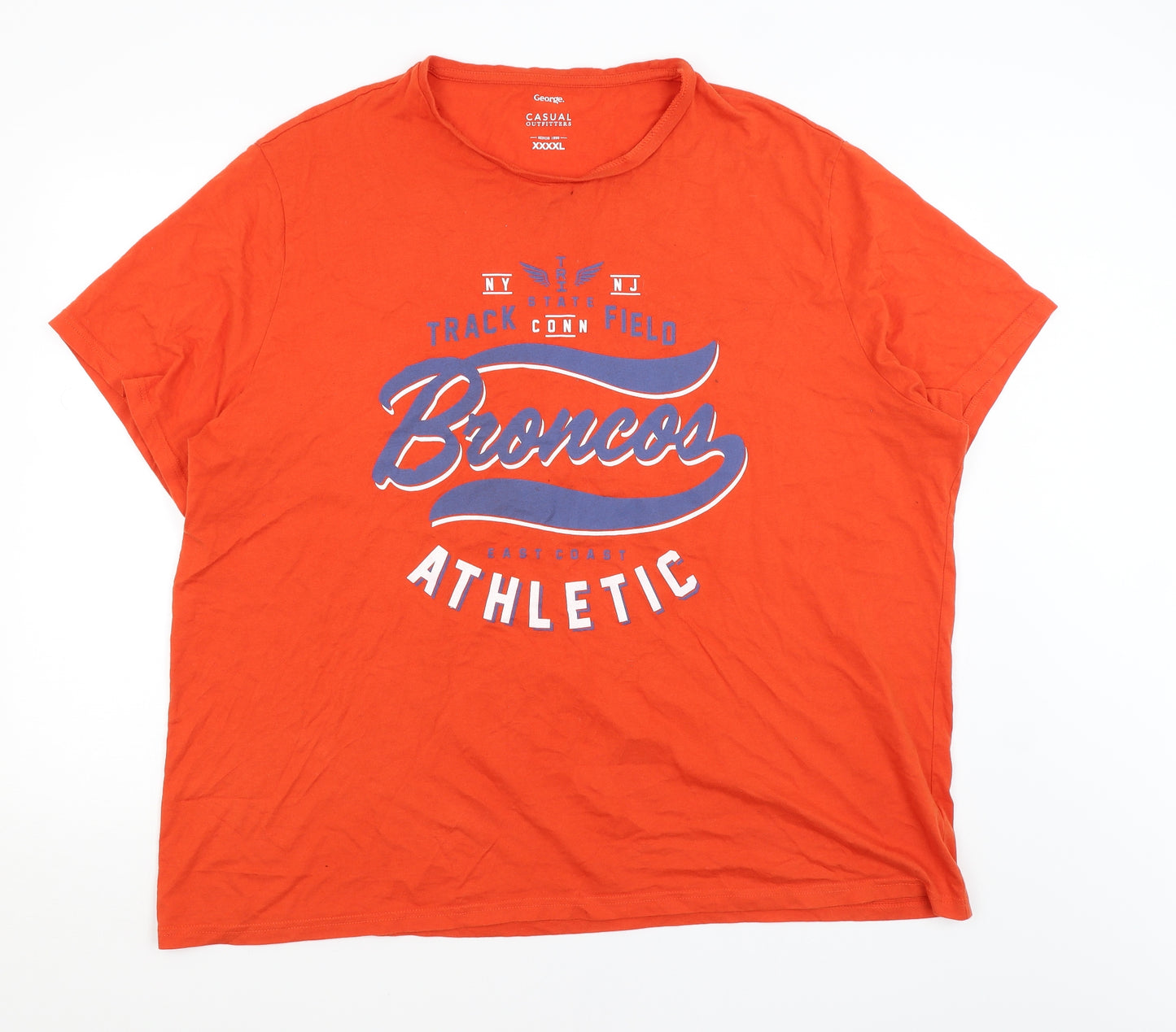 George Mens Orange    T-Shirt Size 4XL