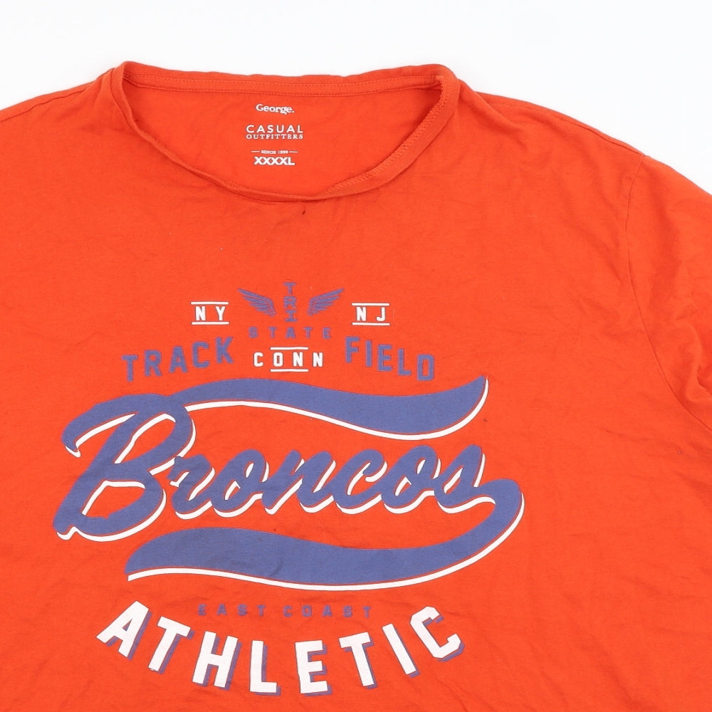 George Mens Orange    T-Shirt Size 4XL