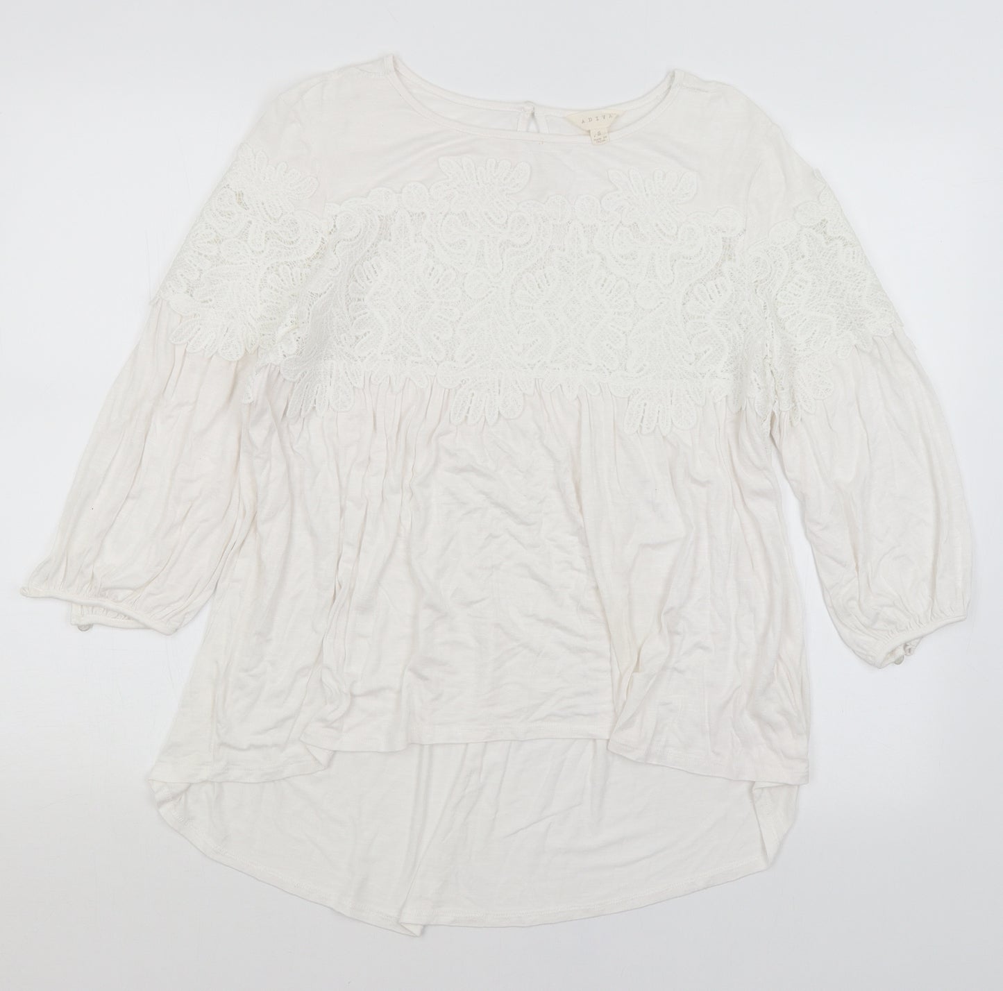 Advia Womens White   Basic Blouse Size S
