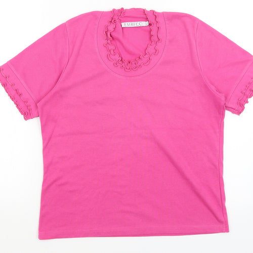 Emreco Womens Pink   Basic T-Shirt Size 16