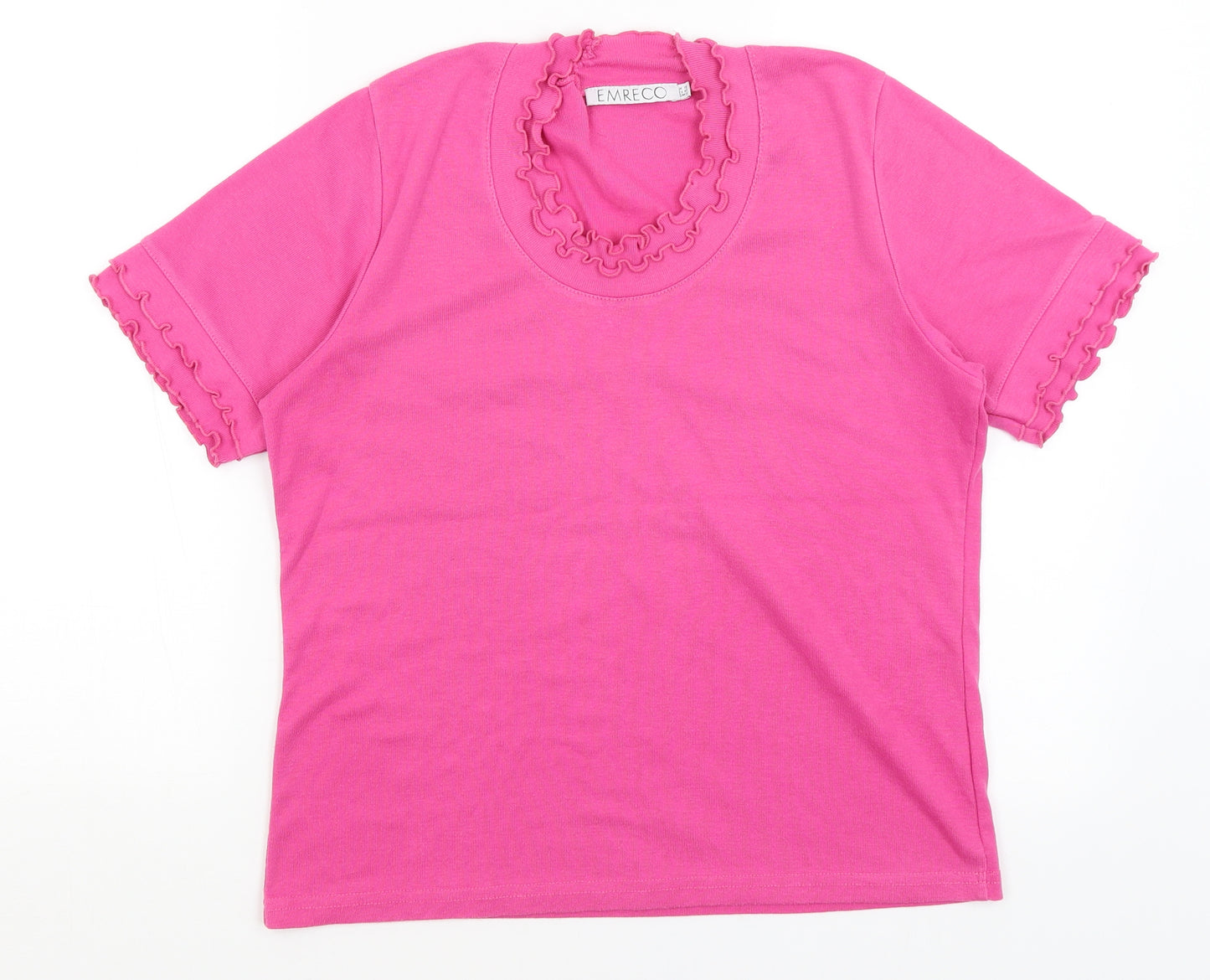Emreco Womens Pink   Basic T-Shirt Size 16