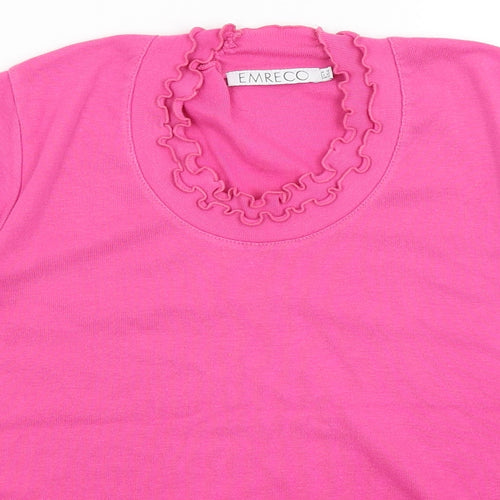 Emreco Womens Pink   Basic T-Shirt Size 16