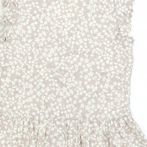 NEXT Womens Grey Floral  Basic Button-Up Size 8