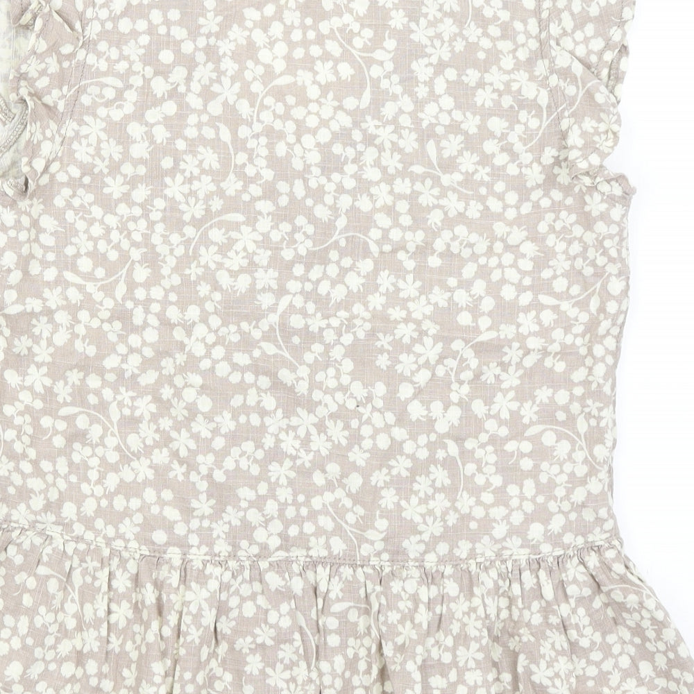 NEXT Womens Grey Floral  Basic Button-Up Size 8