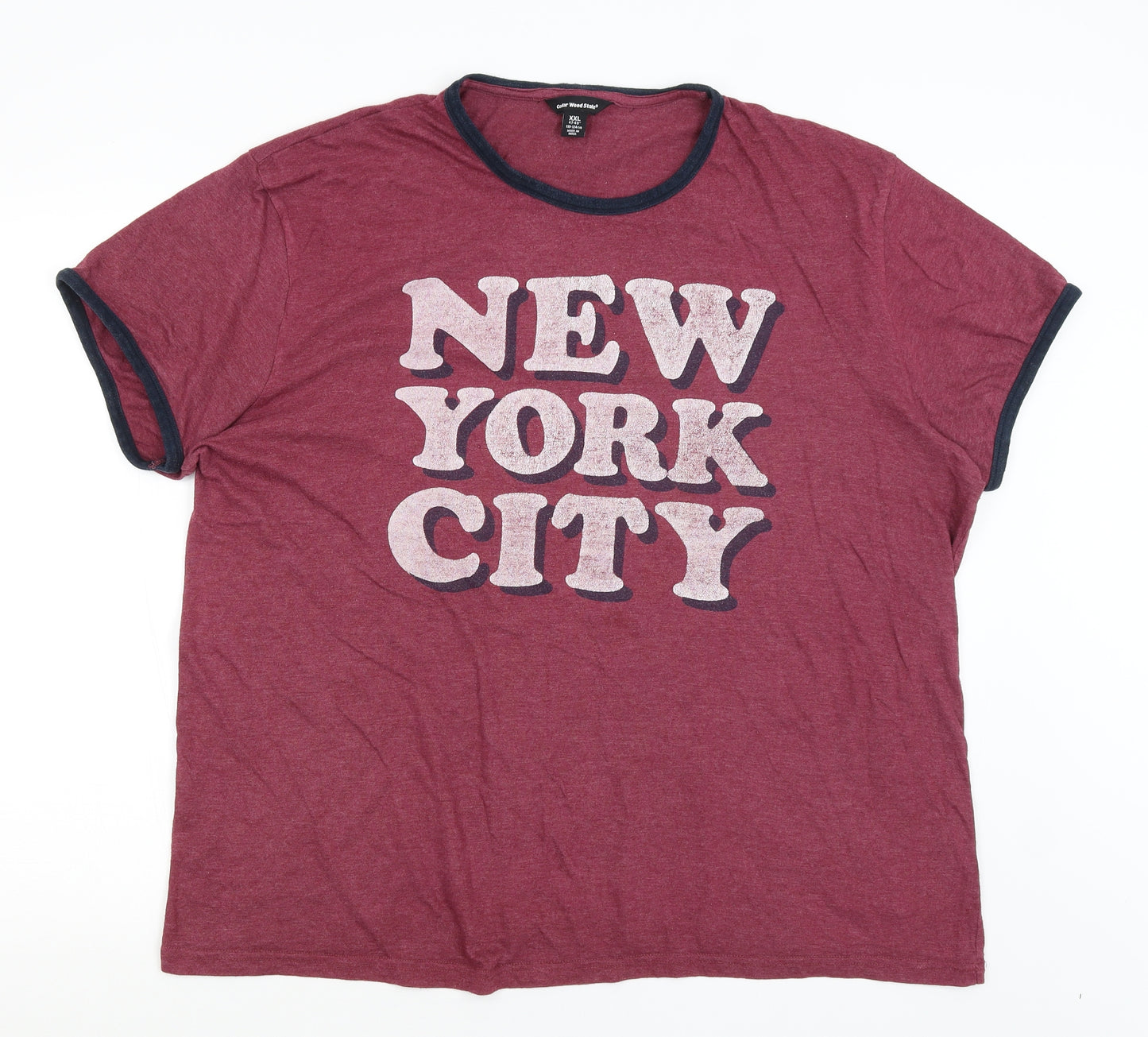 Cedar Wood State Mens Red    T-Shirt Size 2XL