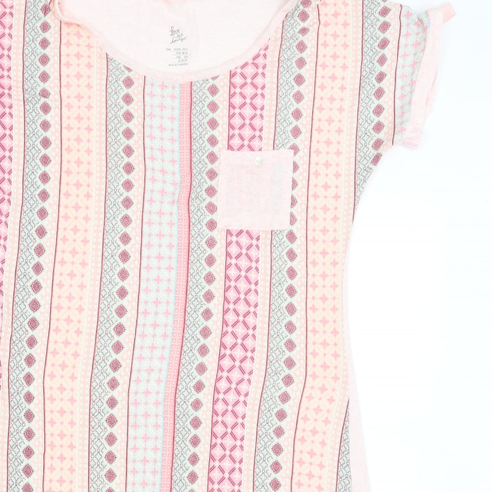 Love to Lounge Womens Pink Geometric  Top Nightshirt Size M