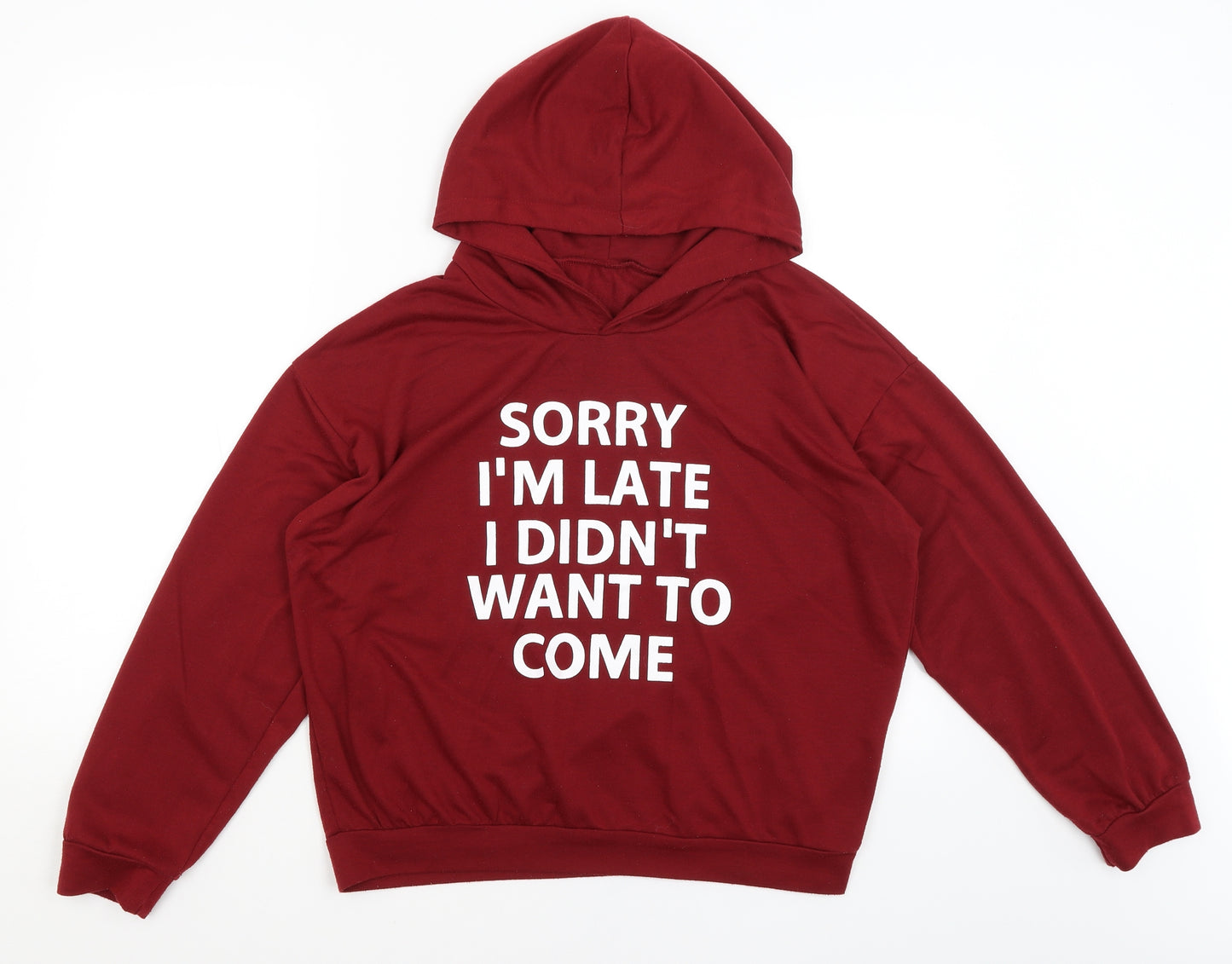 SheIn Womens Red   Pullover Hoodie Size M