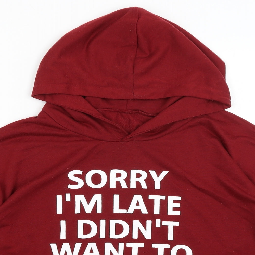 SheIn Womens Red   Pullover Hoodie Size M