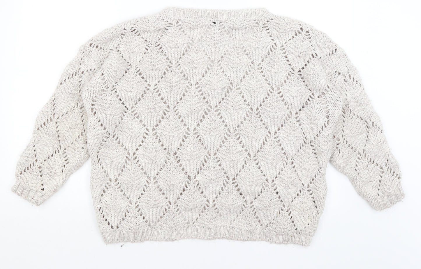River Island Womens Ivory Argyle/Diamond  Pullover Jumper Size 14