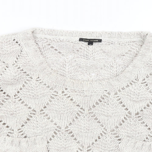 River Island Womens Ivory Argyle/Diamond  Pullover Jumper Size 14