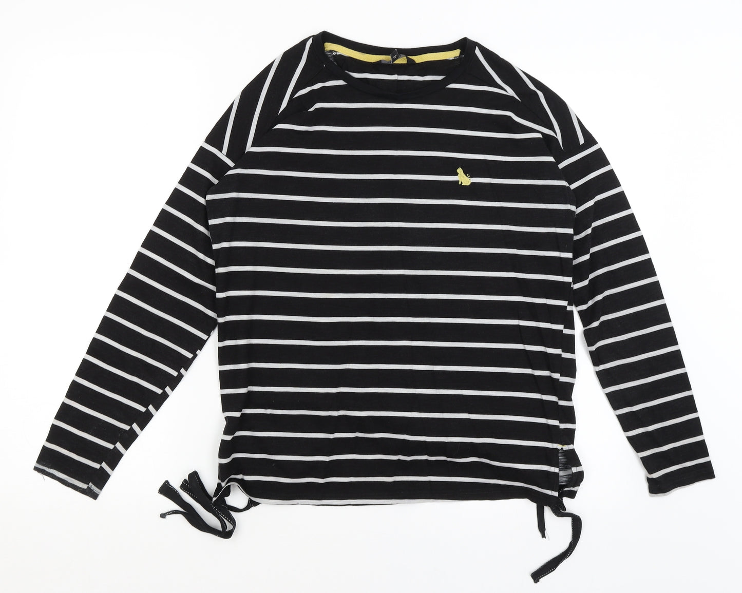NEXT Womens Black Striped  Basic T-Shirt Size 10