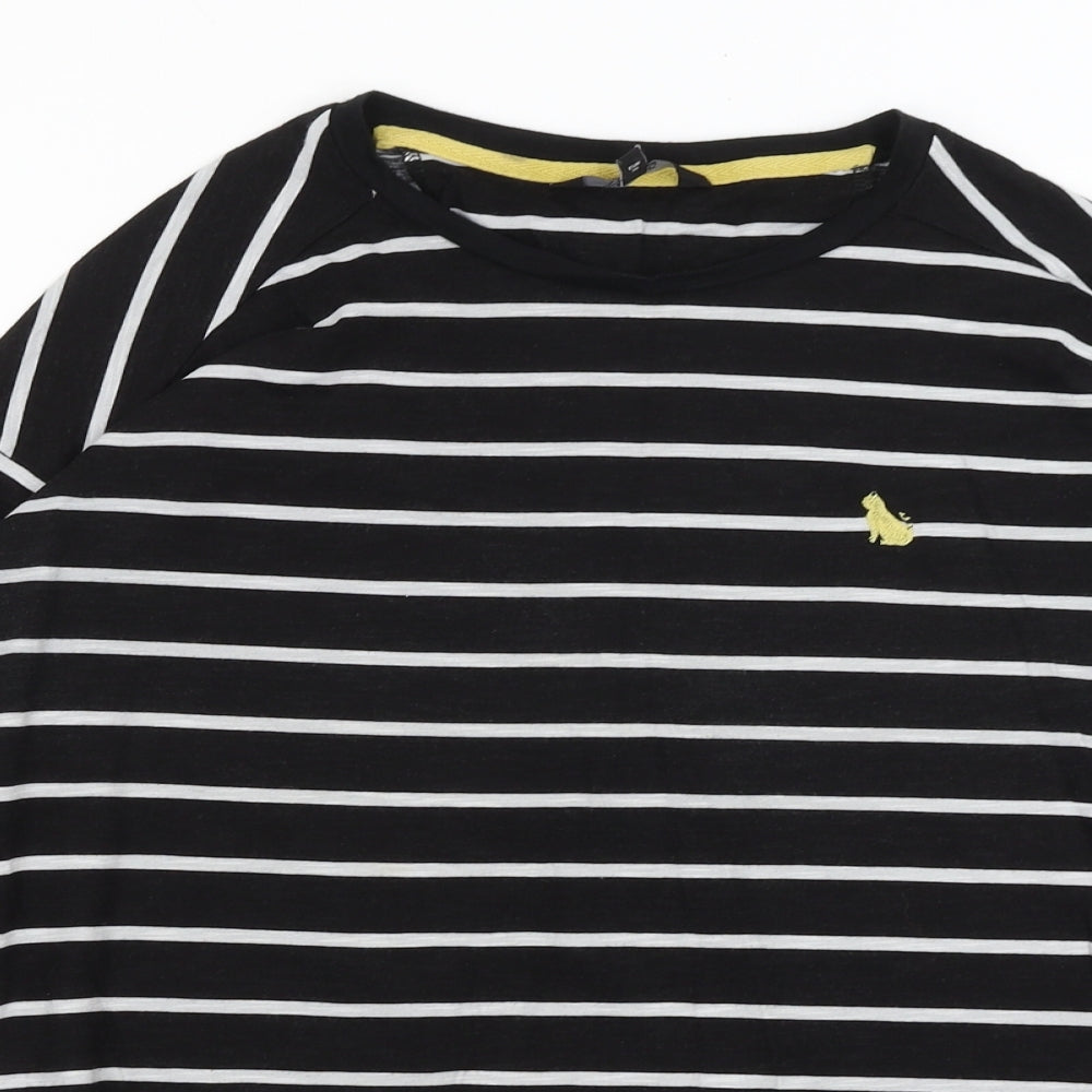 NEXT Womens Black Striped  Basic T-Shirt Size 10