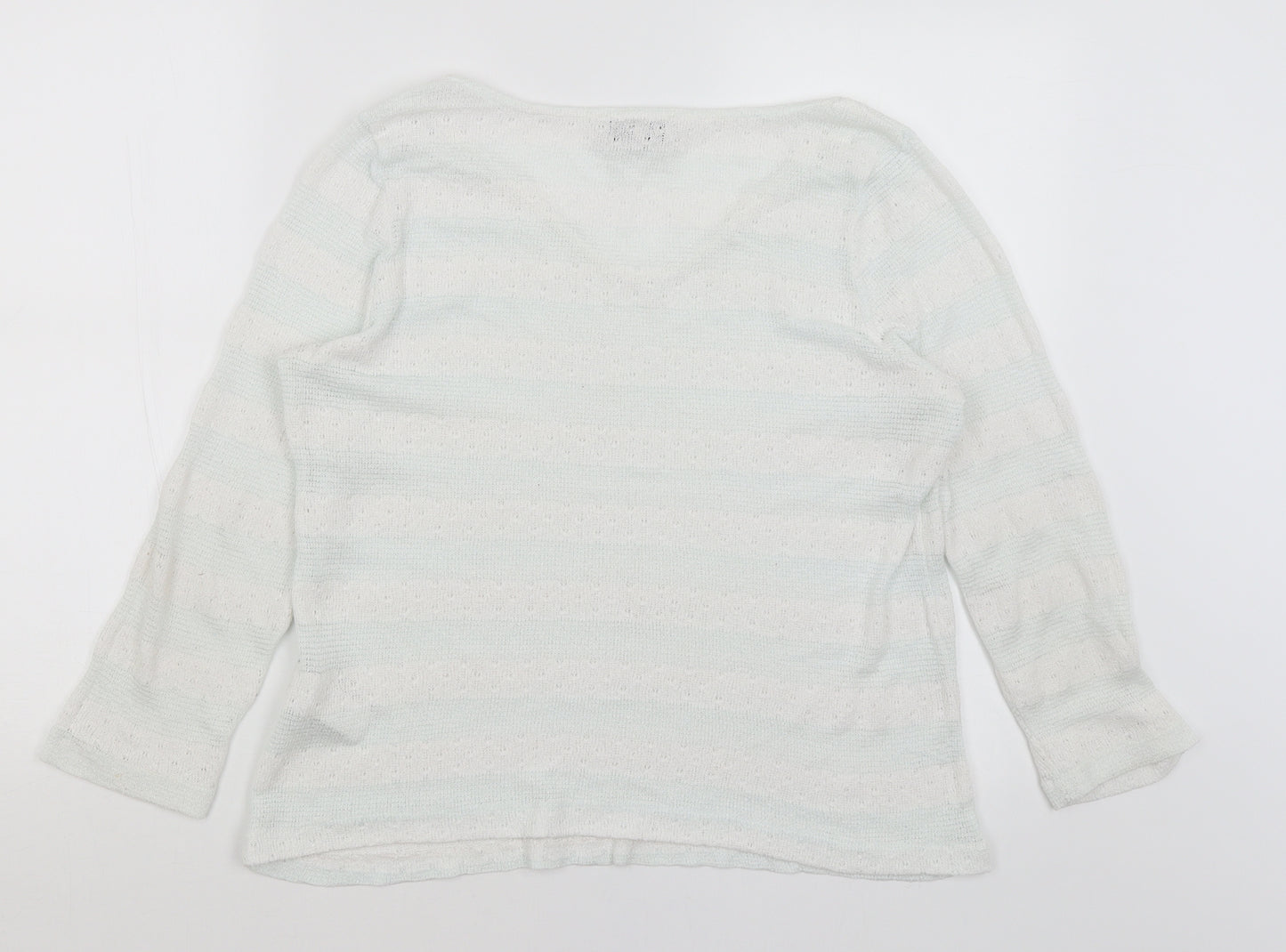 NEXT Womens White Striped  Pullover Jumper Size 14
