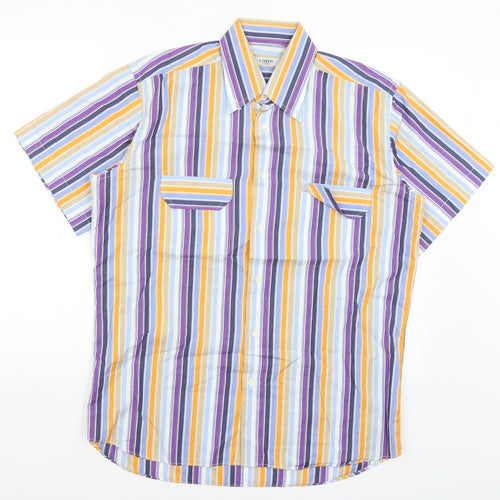 Coveri Womens White Striped  Basic Button-Up Size 16