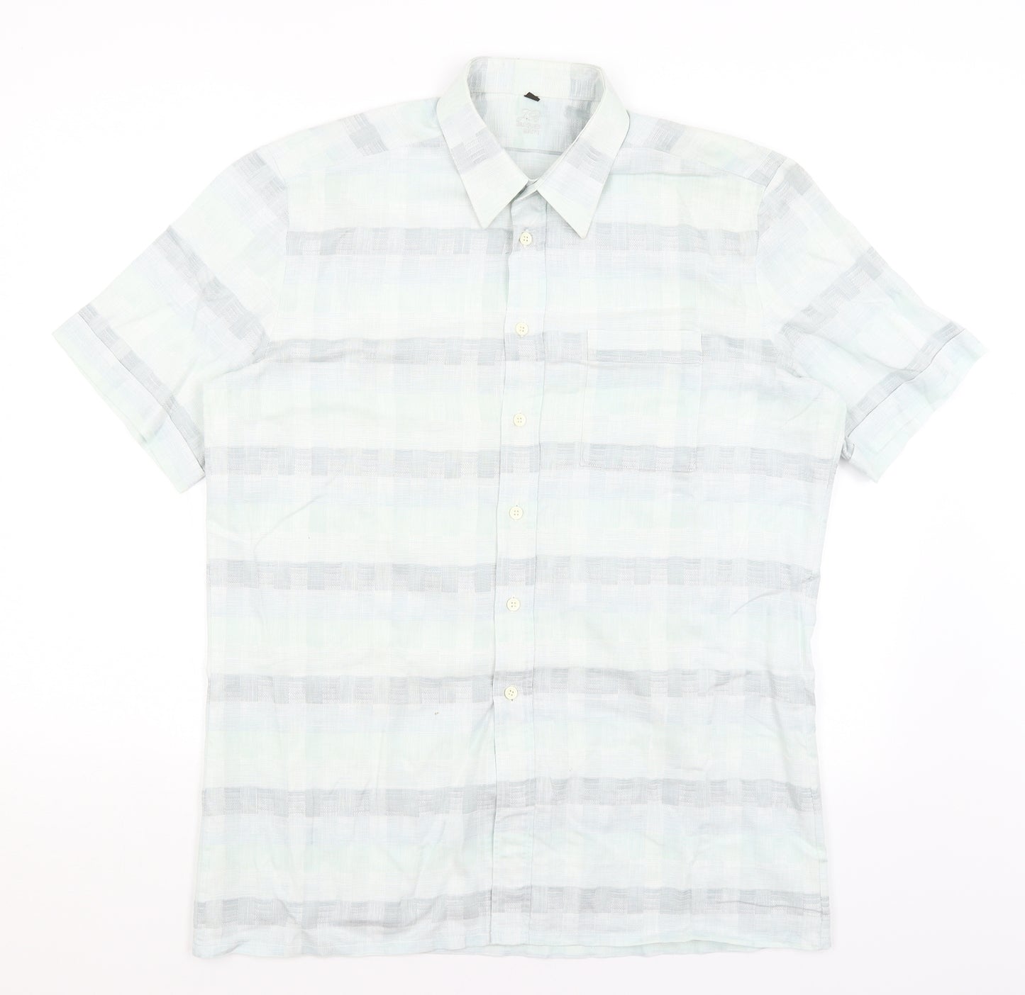 Jaques Britt Womens Blue Check  Basic Button-Up Size 16