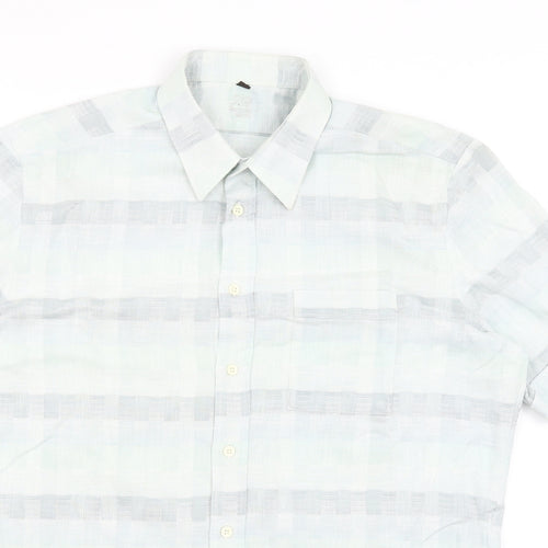 Jaques Britt Womens Blue Check  Basic Button-Up Size 16