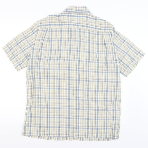 M&S Mens Grey Check   Button-Up Size M